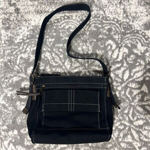 Fossil Cloth Black Shoulder Bag